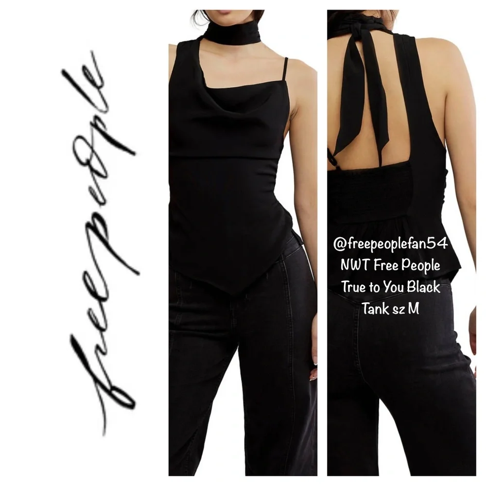 Free People True To You Black Asymmetric Tank